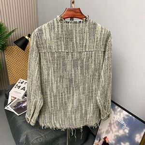 Cárdigan Retro Nostálgico de Punto con Volantes para Hombre, Logotipo Frontal, Otoño, Nuevo, Refinado, de Alta Gama, con un Solo Botón, 100% Poliéster - Product Image 4