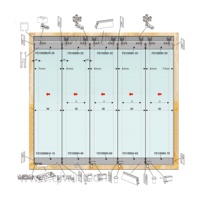 Porte en verre à vente chaude, plusieurs portes, système pliant sans cadre, porte extérieure avec serrure