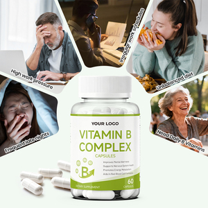 Suplemento de Complejo B con Biotina y Ácido Fólico - Apoyo al Metabolismo y Alivio del Estrés, Sin Gluten, Disponible para Marca Privada OEM - Product Image 1