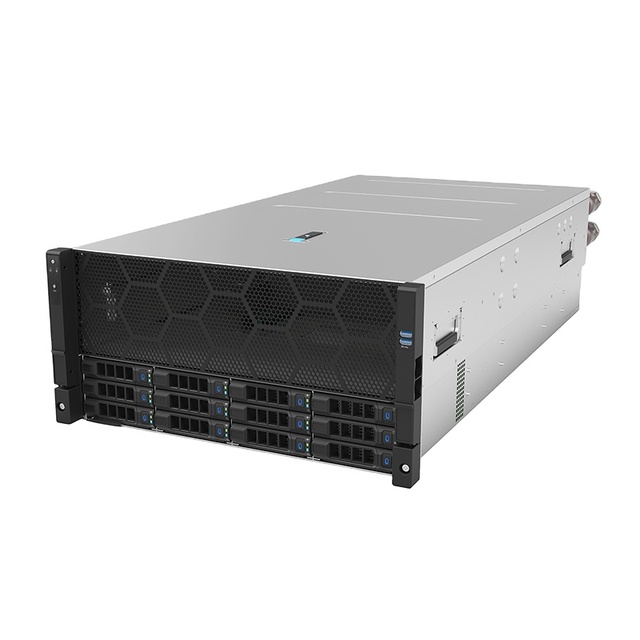 High Performance AI Server Chassis, 8 GPU Slots Liquid Cooling Case 12 Bays Storage Dual Intel Xeon 4th/5th Gen Server Barebone