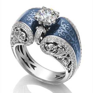 Anello in Smalto con Motivo a Filigrana per Donne, Elegante Gioiello da Dito alla Moda - Product Image 4