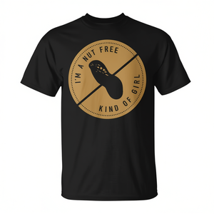 Camiseta I'm A Nut Free Kind Of Girl, camiseta para concienciar sobre la alergia a las nueces y los frutos secos - Product Image 2