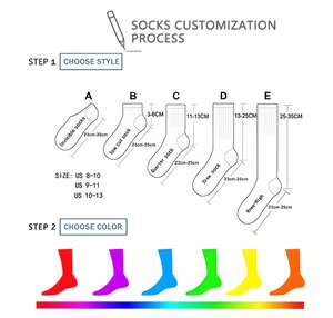 Унисекс белые хлопковые махровые спортивные носки средней ширины для экипажа на заказ с ручным принтом трикотажные спортивные баскетбольные футбольные низы для осени - Product Image 4