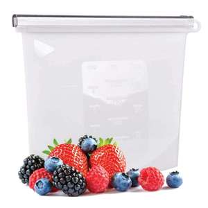 Sac de conservation alimentaire réutilisable en silicone de qualité alimentaire sans BPA avec fermeture éclair, sac de congélation en silicone avec fermeture éclair, récipient de stockage - Product Image 6