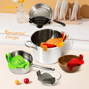 Universal <strong>Snap</strong> Clip Strainer Pan Pot Colander Fruit Washing Draining Tool Adjustable Silicone Pasta Strainer - Product Image 5