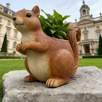 Pot de fleurs réaliste en résine en forme d'écureuil - Pot décoratif en forme d'animal de la forêt pour jardin, support fantaisie pour plantes succulentes pour terrasse