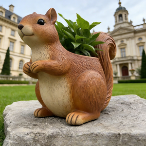 Maceta de resina realista con forma de ardilla - Maceta decorativa de animales del <span class=keywords><strong>bosque</strong></span> para jardín, soporte original para suculentas para patio - Product Image 2