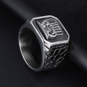 Men's <b>Titanium</b> Steel <b>Ring</b> Shield Shape SA989 Everyday Wear Jewelry - Product Image 4