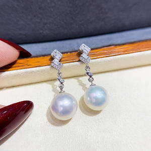 Accesorios de Plata S925 para DIY, Bandeja Vacía para Perlas con Cuentas Redondas de 8-12 mm, Joyería de Plata Simple, Pendientes Modelo 22042 - Product Image 3