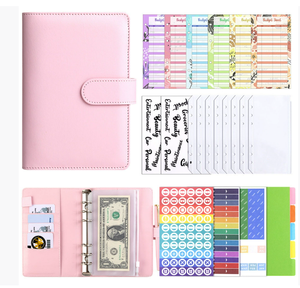 Organizzatore in pelle a 6 anelli con raccoglitore di Budget in contanti con pianificatore senza debiti - Product Image 1