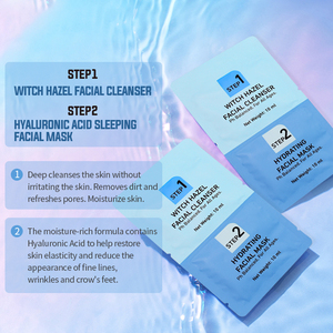 Juego de Cuidado Facial Nocturno 2 en 1: Limpiador Facial y Mascarilla Nocturna Hidratante y Nutritiva con Ácido Hialurónico - Product Image 4