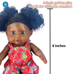 2024 New 8 Inch Sống Động Như Thật Vinyl Trẻ Sơ Sinh Bé Phi Búp Bê Màu Đen Dễ Thương Bé Búp Bê Với Mái Tóc Xoăn Vinyl Búp Bê Với 4 IC - Product Image 3