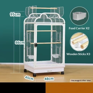 Factory Price Modern Solid <b>Large</b> Capacity Eco-friendly Metal Wrought Iron Wire Open Play Top Parrot Cage With <b>Box</b> - Product Image 1