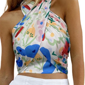 Women's <b>Top</b> <b>Tops</b> Sexy CrissCross Halter Sleeveless Wrap Front Backless Cami Crop <b>Top</b> Clubbing - Product Image 6