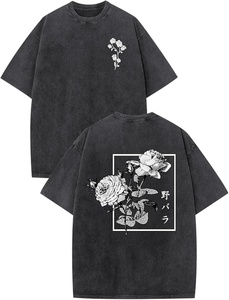 High Quality 250gsm Heavyweight Cotton Acid Washed T Shirt Custom <b>Logo</b> Oversized Vintage Streetwear Fashion Shirts - Product Image 2