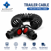 Connecteur personnalisé HJYAJZT, étanche, 24V -40~105 ℃   Câble spiralé 7 voies résistant à la chaleur pour connexion de remorque de tracteur
