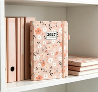 Carnet de planification A5 en cuir PU personnalisé haut de gamme 2027, idéal pour les accords professionnels et la planification quotidienne – Nouveauté très prisée