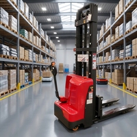 Chariot élévateur électrique mini léger neuf, capacité 1-2 tonnes, CE ISO, hauteur de levage 3m-7m, logo personnalisé, utilisation en intérieur, restaurant, entrepôt