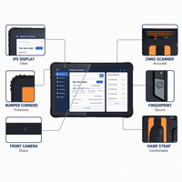 Tablet Tangguh 10.1 Inci Android 13 4G LTE Pemindai Barcode 6GB RAM 128GB IP68 Tahan Air untuk Pemindaian Inventaris Gudang