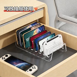Desktop Phone Holder Transparent Acrylic Multi Device <b>Stand</b> <b>For</b> <b>Tablet</b> Smartphone Charging Organizer Office Desk Storage - Product Image 4