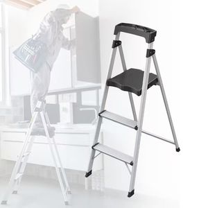 Scala Pieghevole Portatile a 3 Gradini in Acciaio, <span class=keywords><strong>Design</strong></span> Moderno, Certificata per Uso Domestico e Cucina - Product Image 3