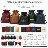 Pochette à cordon en cuir PU personnalisée, sac à bijoux en similicuir pour montre, collier, emballage cadeau de luxe