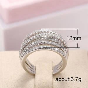 F1739 Luxury Silver Diamond <b>Rings</b> <b>For</b> <b>Women</b> Round Brilliant Cut Natural G Color Wedding Jewelry Stackable Band <b>Ring</b> <b>Set</b> - Product Image 5