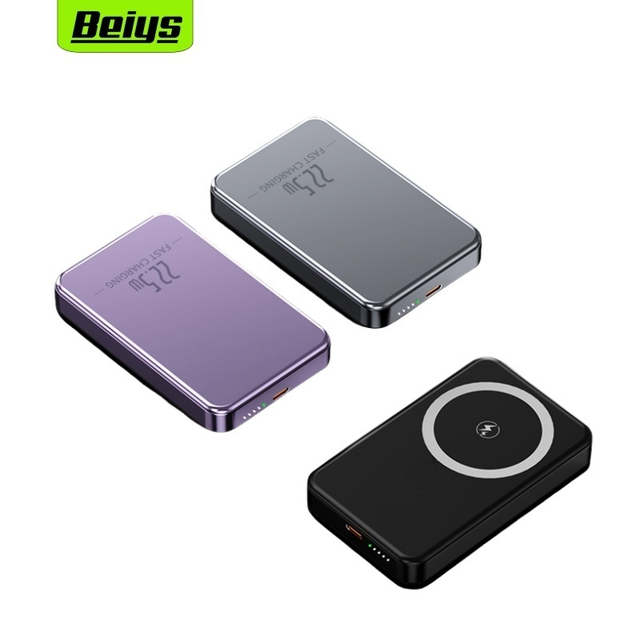Factory Wholesale Portable Hot Selling Mini Ultra Thin Oem Power Bank 15w Magnetic Wireless Power Bank 10000mAh Custom logo