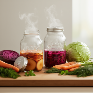 Kilner Fermentation Jars 2 Piece <b>Set</b> Glass With Metal Lids For <b>Pickling</b> And Fermenting - Product Image 3