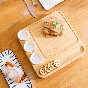 Juego de tabla de quesos de bambú Maoxing con cuencos de cerámica y cuchillos para uso doméstico - Product Image 3