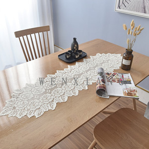 Wenxiang Embroidered Table Runner 33X114Cm Beige Polyester Home Decor Rectangle Geometric Pattern - Product Image 2