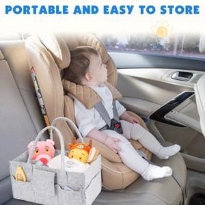 Cesta de Viaje de Fieltro Portátil con Múltiples Bolsillos y Logotipo Personalizado, Organizador de Guardería, Bolsa de Almacenamiento <span class=keywords><strong>para</strong></span> Pañales de Bebé, <span class=keywords><strong>para</strong></span> Recién <span class=keywords><strong>Nacidos</strong></span> - Product Image 6