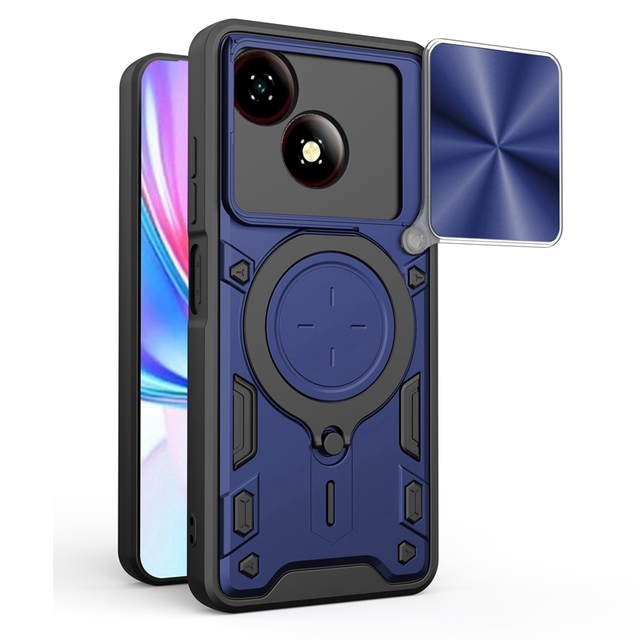 with Magnetic Kickstand Holder Phone Case Shockproof Camera Protective Back Cover Mobile Phone Case for ZTE Blade A35e 5G Cases