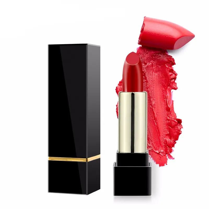 Low MOQ High Pigment Cruelty Free Traditional Lip Stick For Women Yellow Gold Moisture Mattee Lipstick