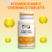 Comprimés à croquer de vitamines B et C OEM pour le soutien immunitaire, sans OGM, formule et emballage personnalisés sous marque privée