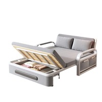 Canapé-lit pliable en métal de conception chinoise, revêtu de lin, pour salon et projets hôteliers, vente en gros