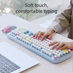 ชุดคีย์บอร์ดและเมาส์ USB ไร้สาย2.4G dot 1600dpi เทคนิคการยศาสตร์แบบปลั๊กแอนด์เพลย์104คีย์ขนาดเต็ม - Product Image 4