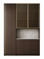 Buffet haut de gamme du sol au plafond, armoire de rangement en bois, style Hong Kong de luxe pour salon