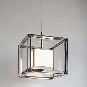 Square Pendant <b>Light</b> Led Chandelier For Living Room Bedroom Home Decor Single Head Modern Design Crystal <b>Cube</b> Lamp - Product Image 2