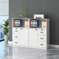 Armoire de rangement commerciale en acier blanc, armoire à dossiers basse pour l'archivage de bureau, armoire de classement à profil bas