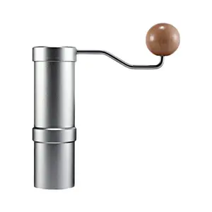 Silver Stainless Steel Titanium Plating Five Star Burr Manual Coffee Grinder Portable Mill 420 Stainless Steel Burrs Coffe