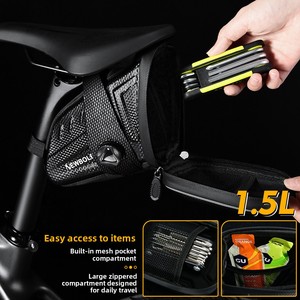 Sacoche de selle de vélo de route, sacoche arrière rigide et étanche avec verrou rotatif, 1,5-2,5 L, matériau EVA - Product Image 3