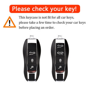 Juego de 3 Uds de <span class=keywords><strong>funda</strong></span> protectora de cuero PU para llave de control remoto de coche para <span class=keywords><strong>Porsche</strong></span> Cayman <span class=keywords><strong>Boxster</strong></span> 911 718 Taycan Macan B C a modelos - Product Image 3