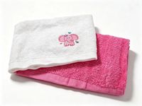 Lingette pour bébé, serviette pour le visage en coton doux avec broderie d'éléphant mignon, tissu absorbant réutilisable pour nouveau-né, paquet de 4