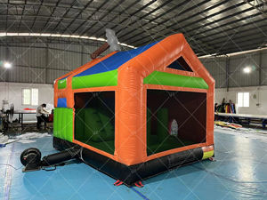 Château gonflable combiné avec toboggan pour fête sur le thème du chantier <span class=keywords><strong>de</strong></span> construction <span class=keywords><strong>de</strong></span> grue à <span class=keywords><strong>tour</strong></span> commerciale avec souffleur - Product Image 3