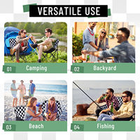 Chaise d'extérieur portable CE en tissu Oxford double couche avec coussin et sac de rangement, pliable pour le camping