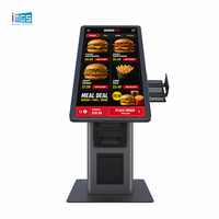 Kiosque de commande automatique à écran tactile vertical de 21,5 pouces pour restaurant de restauration rapide avec imprimante de reçus intégrée