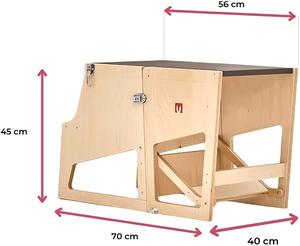 Torre Montessori Ajustable en Altura, Convertible en Silla Alta, Pizarra, Mesa y Escritorio - Product Image 2