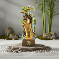 Fontaine murale de luxe autoportante en résine, effet cascade paon, avec pompe à eau intégrée, résistante aux intempéries, pour jardin et intérieur