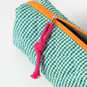 Contrast Color Pencil Case Women Cosmetic Bags Striped Fashion Zipper Closure Small Storage Bag Clutch Coin <b>Purse</b> - Product Image 5
